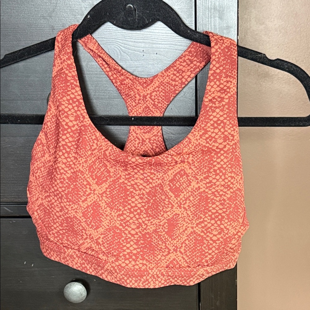 Athleta Women's Coral Snake Print Sports Bra
